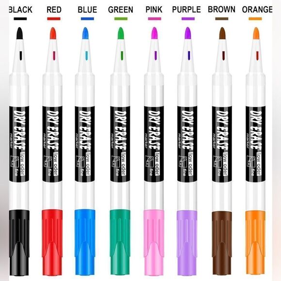 Dry Erase Markers Fine Tip Multicolor 8 Pack NWT - Picture 2 of 6